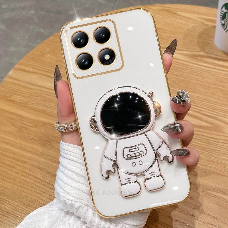 Xiaomi14t Чехол-держатель астронавта для Xiaomi Mi 14t Pro Mi14 14 T Mi14t 13 12 11 Lite Силиконовый