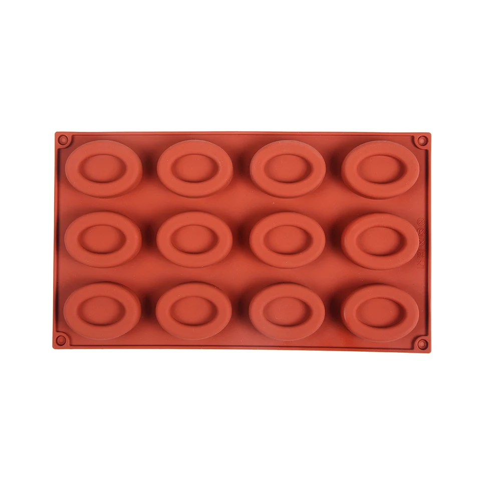 

New oval donut chocolate silicone mold DIY candy pudding dessert mold cake decoration plugin kitchen baking utensils