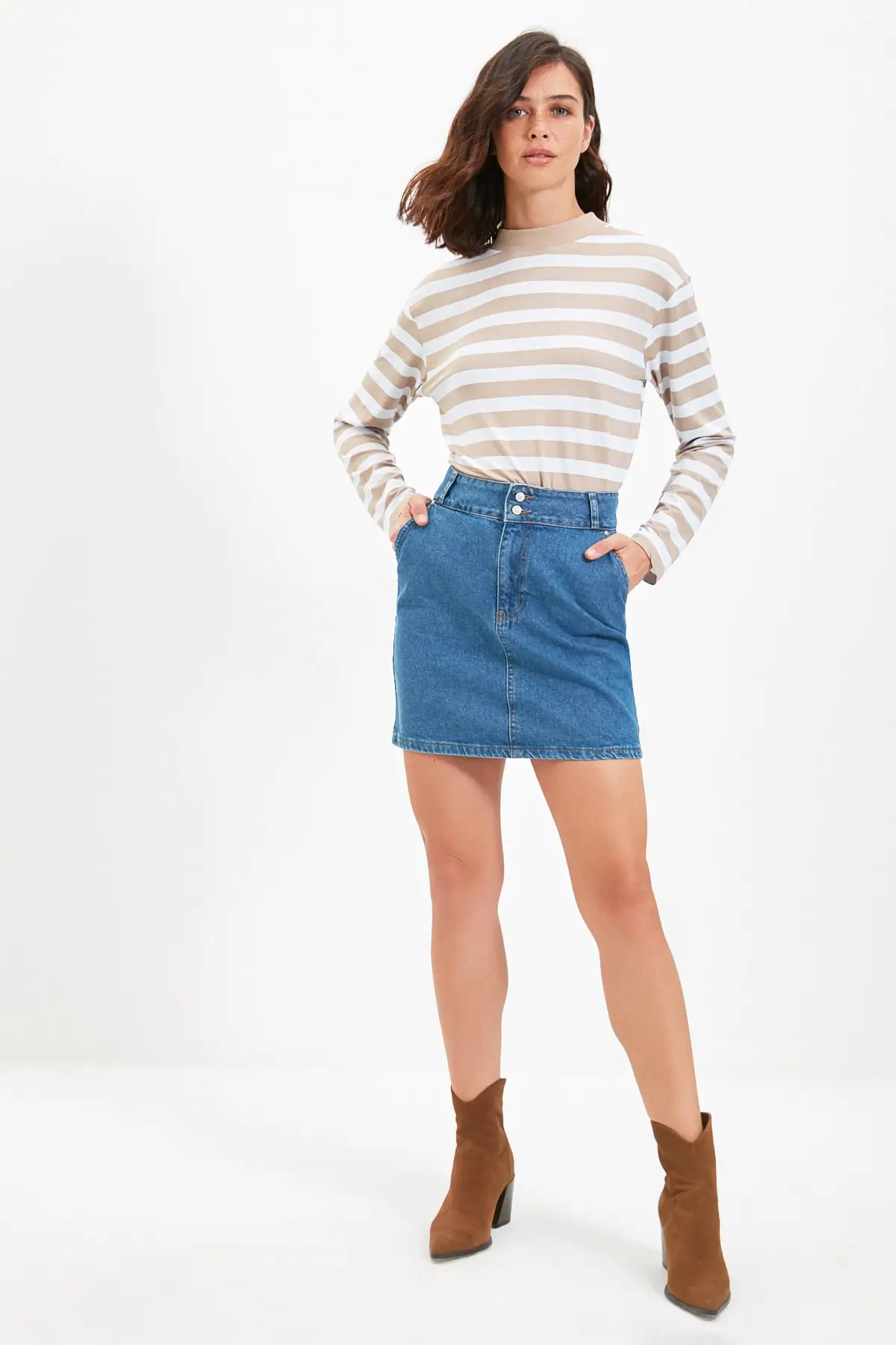 

Trendyol Double Button Detailed Denim Skirt TWOAW22ET0269
