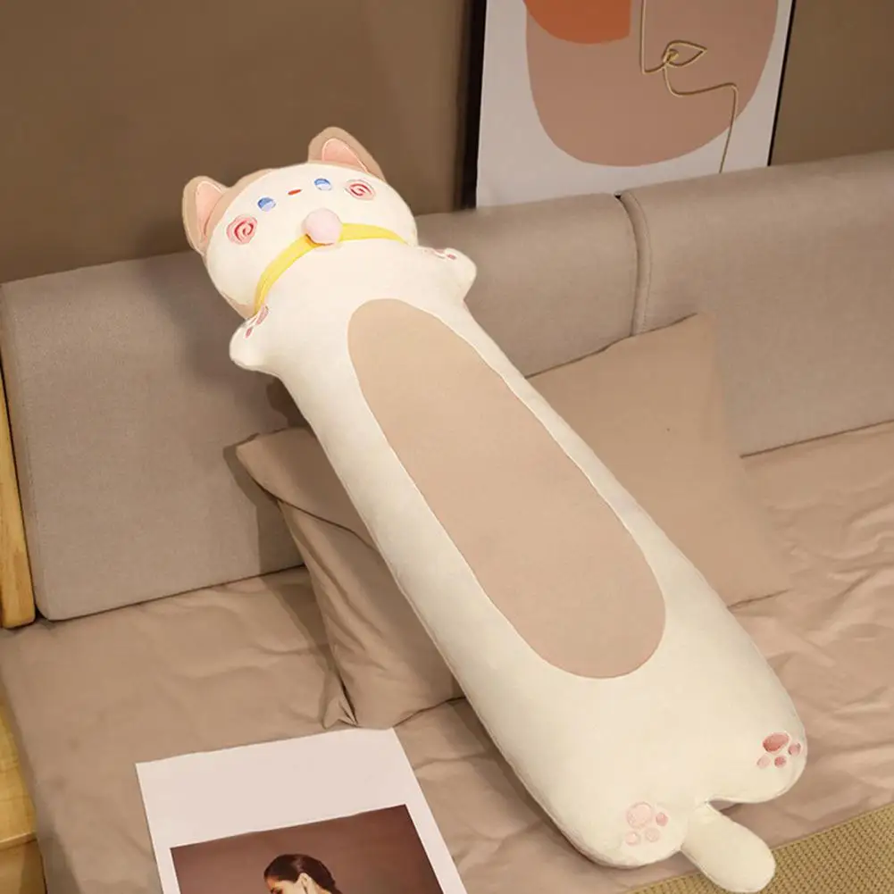 

Уютная подушка для кошки, мягкая плюшевая подушка для кошки со съемным сердечником и длинной полосой, фотоспутник для сна для девочек, идеальный дом