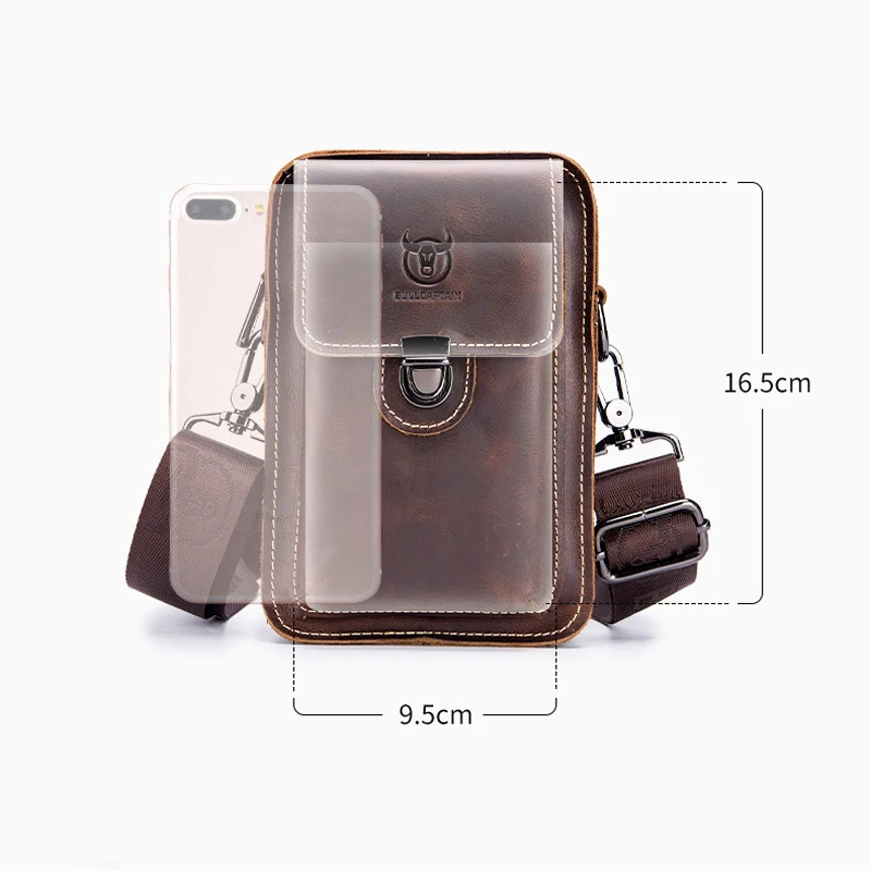 Genuine Leather Men's Shoulder Bag High Quality Cowhide Crossbody Bag Multifunction Fanny Waist Bag Travel Sports Belt Bum Pouch