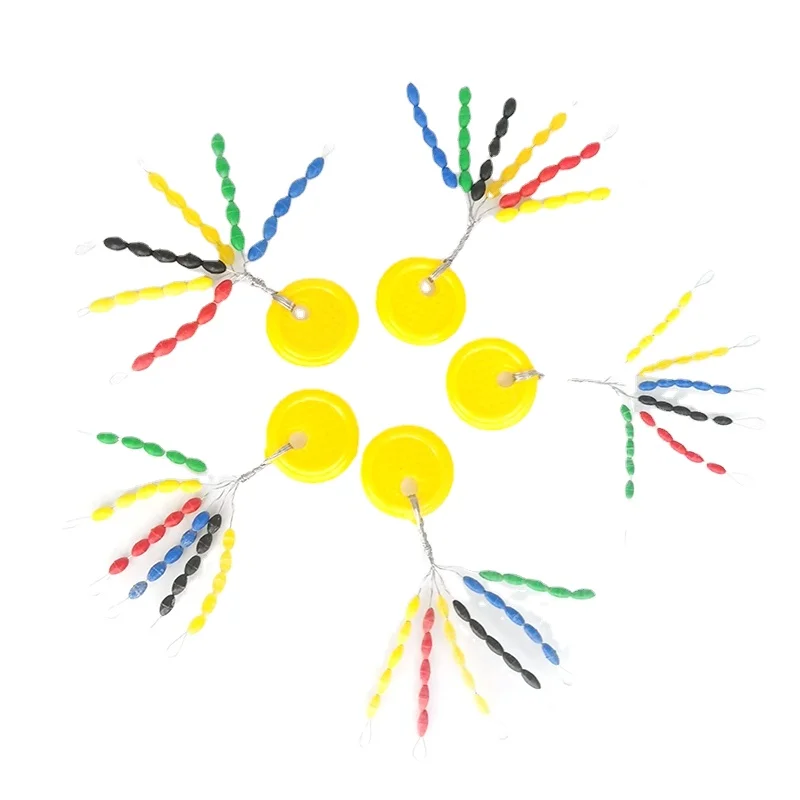 

1set/5set Rubber Space Beans 6 Colors 30 Beans Oval Competitive Beans Fixed Buoy Fishing Accessories