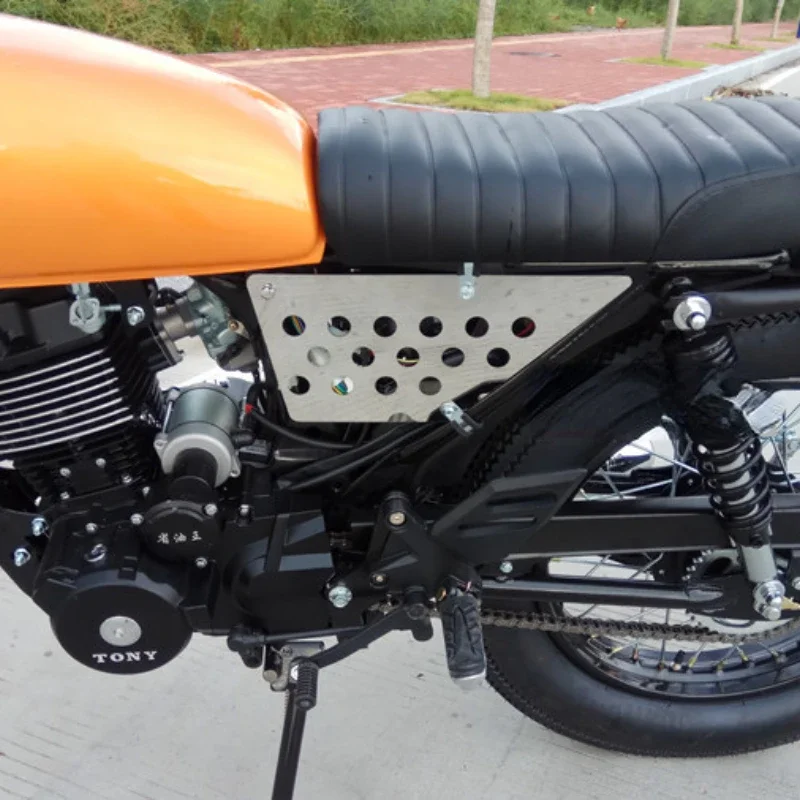 Фото Боковая накладка/крышка из нержавеющей стали для мотоцикла CG125 в стиле ретро, модифицированная, Happiness Pearl River Yihao №4