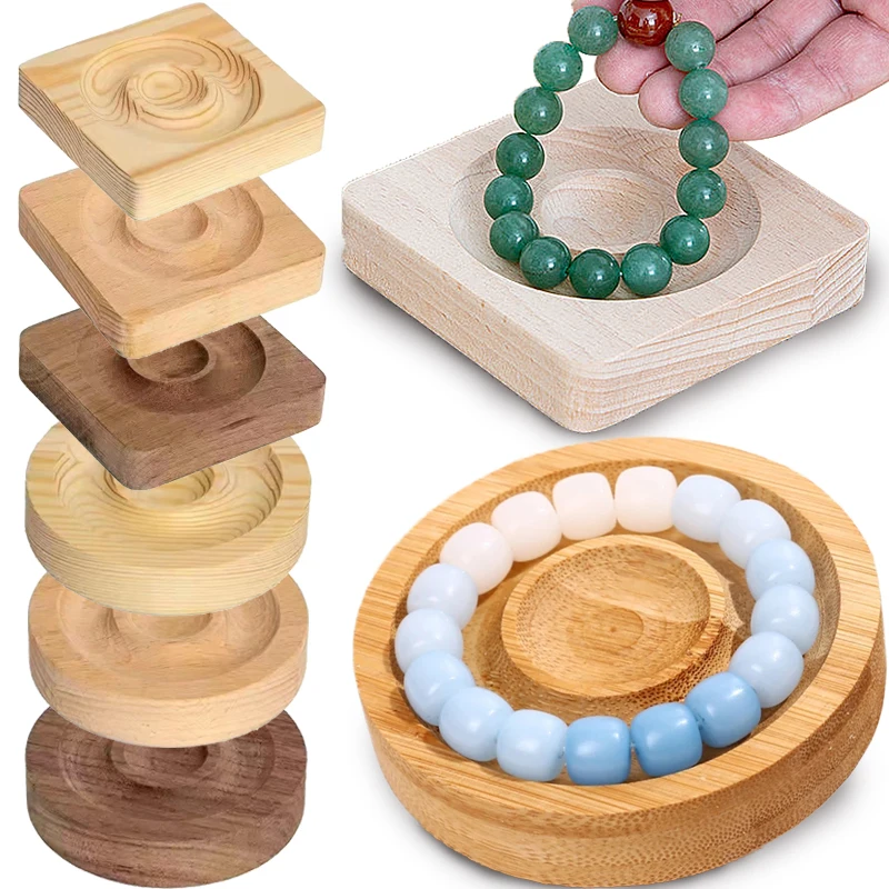 

Solid Wood Jewelry Tray Pallet Bracelates Rings Holder Display Plate Case Crafts Gifts Organizer Beaded Showcase Natural Board