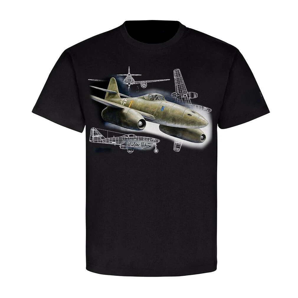 

WWII German Air Force Pilot Walter Schuck Me 262 Jet Fighter T-Shirt. Premium Cotton Short Sleeve O-Neck Mens T Shirt New S-3XL