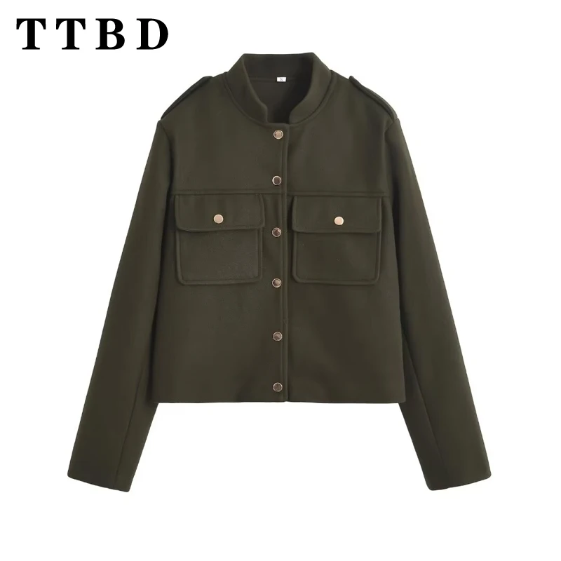 TTBD 2024 зимняя новая женская классическая верхняя куртка шикарное осеннее женское