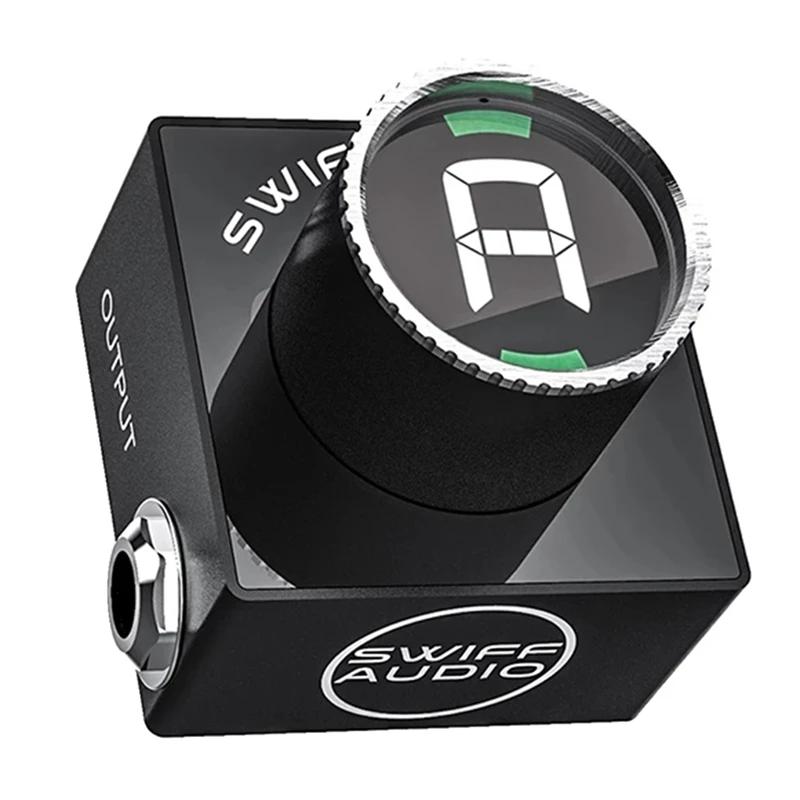 

SWIFF C10 Mini Audio Pedal Tuner Replacement For Chromatic Guitar Bass Tuning HD LED Display Adjustable A4 Range Value 430-449Hz