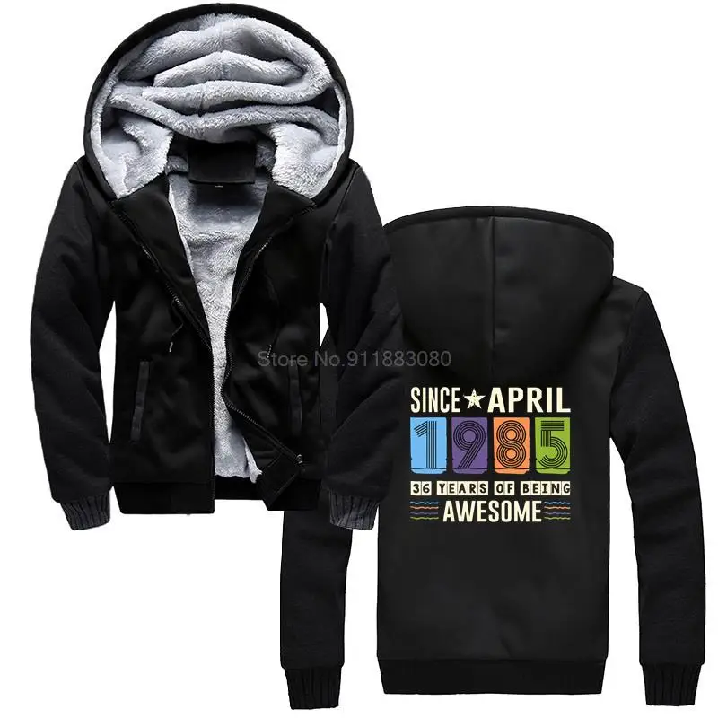 

Awesome Since June 1985 Birthday Gift Hoodie Men Winter Thicken Hoodies Hooded Sweatshirt Keep Warm Harajuku Streetwear