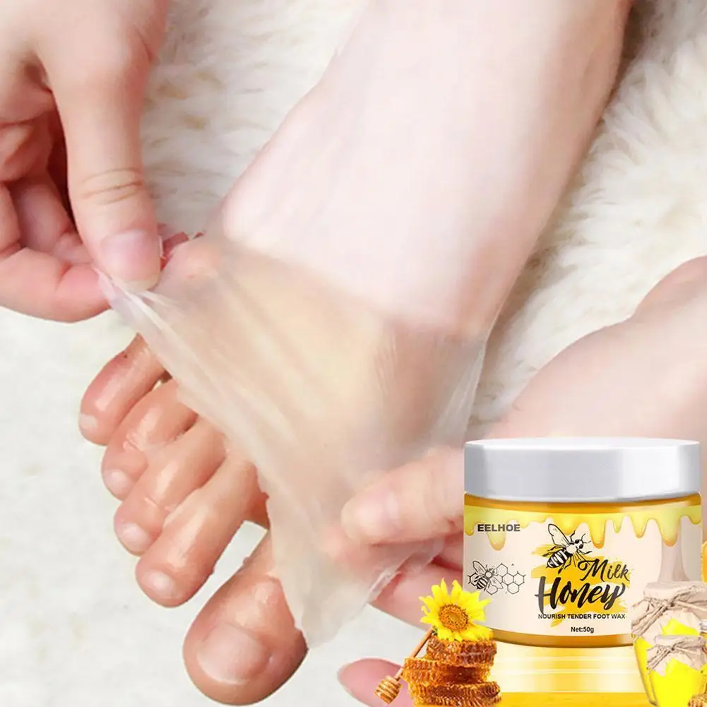 

50G Milk Honey Wax Foot Mask Exfoliating Dead Skin Cream Reduce Dryness Care Cream Remover Anti-Crack Foot Roughness Repair C7O3