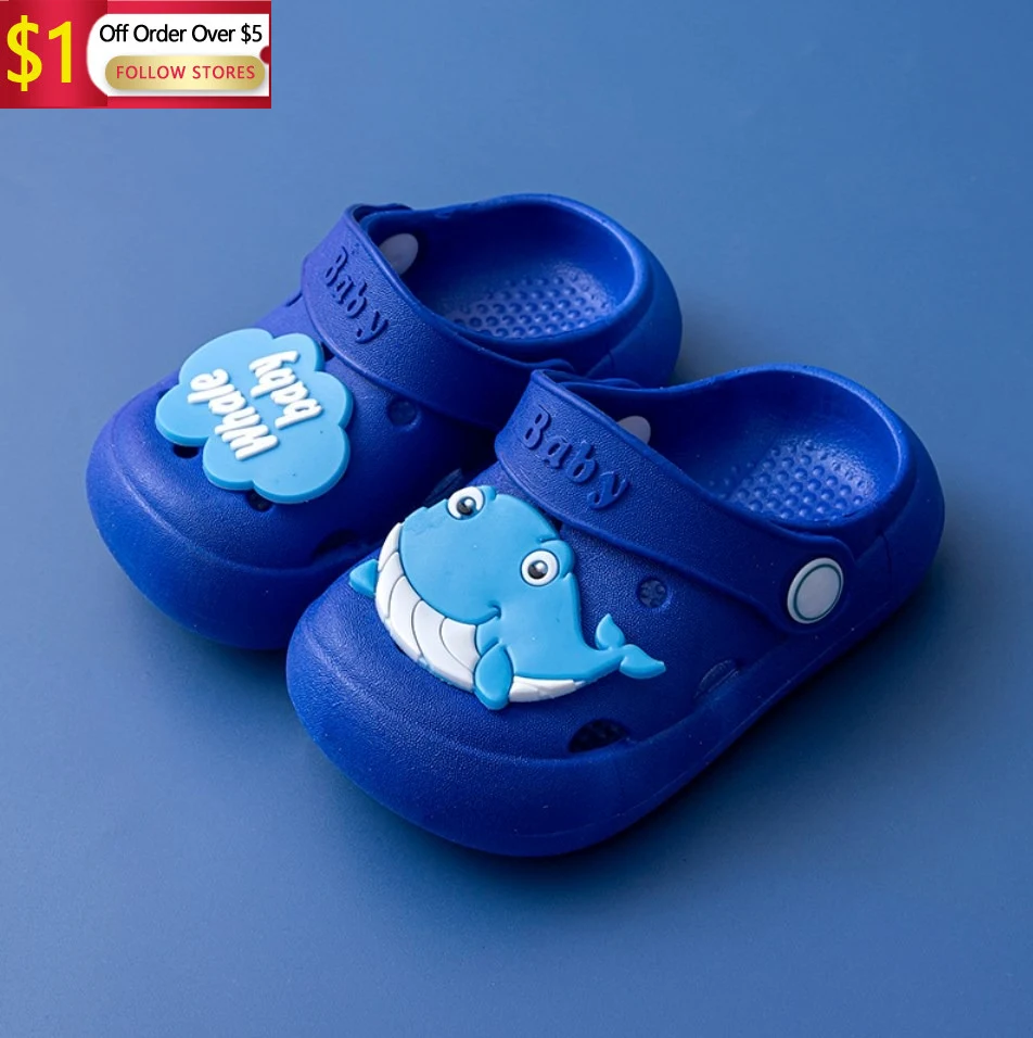 

Summer New Children Cute Sandals Baby Cartoon Home Slippers Boys Breathable Anti-Slip Beach Shoes Girls Soft Shoes