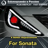 AKD Car Styling Headlights for Hyundai Sonata 8 MK8 2010-2014 LED Headlight DRL Head Lamp Led Projector Automotive Accessories