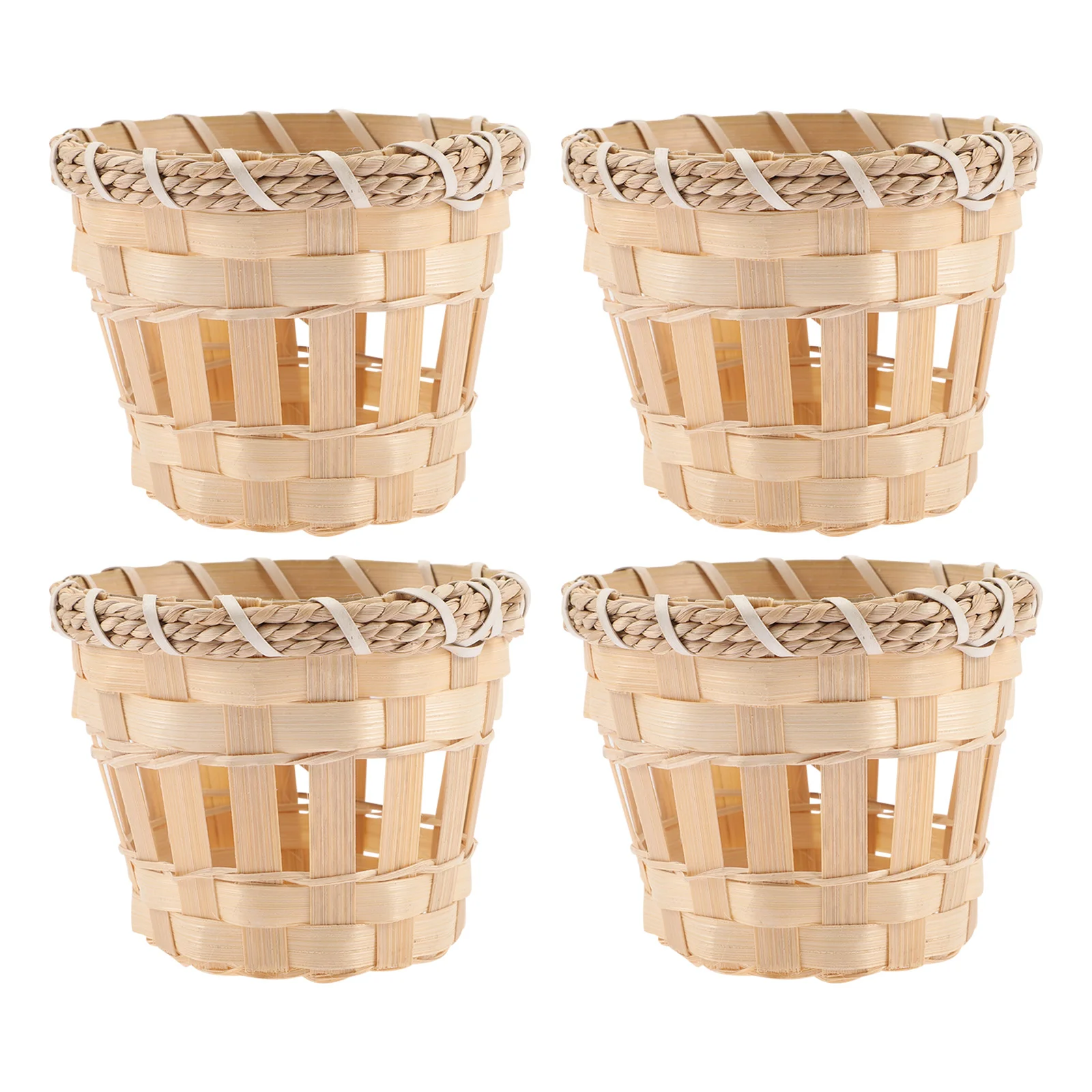 

4 Pcs Small Lampshade Household Ceiling Fan Indoor Light Cover Barrel Shades Bamboo