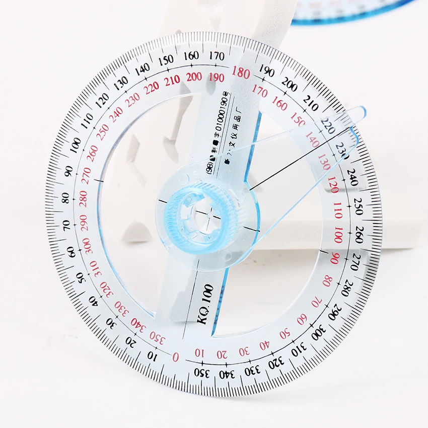 1 Piece Full Circle Protractor Goniometer Angle Ruler with 360 Degree Rotating Pointer Engraved Drawing |