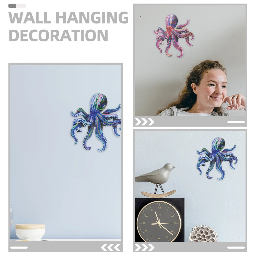 2 шт. цветной железный настенный кулон в виде осьминога декор уличные декорации