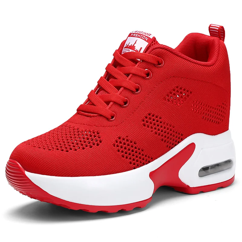Summer New Inner Heightening Shoes Women's Elevator Shoes Sports Wind Breathable Old Shoes Increased 8cm Thick-soled Casual Shoe