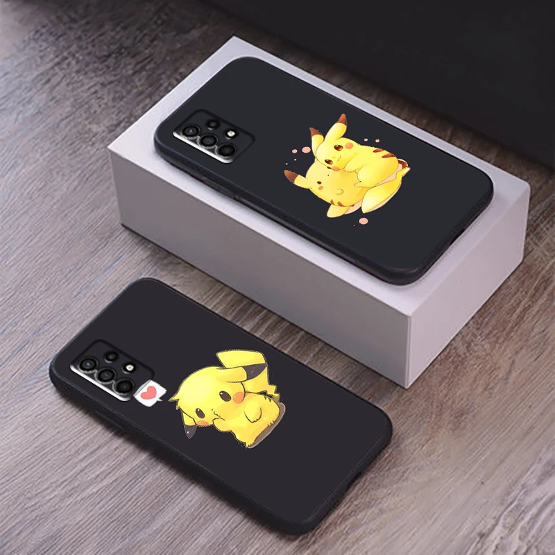 

Pikachu Pokémon Phone Case For Samsung Galaxy S10 Lite S10E S10 5G S10 S9 S8 Plus Silicone Cover Carcasa Liquid Silicon Black