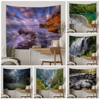 alpine waterfall printed large wall tapestry japanese wall tapestry anime wall art decor
