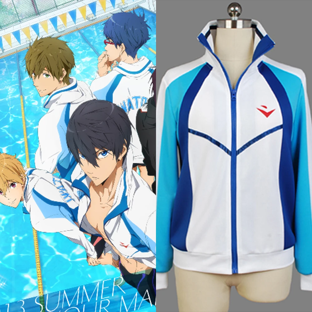 

Косплей бесплатно! Купальный клуб Iwatobi, костюм Haruka Nanase Iwatobi, куртка, школьная форма