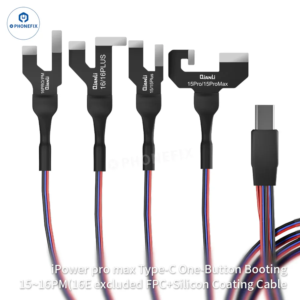 Фото Qianli Модернизированный кабель питания iPower Pro Max 8-го поколения с одной кнопкой для iPhone 6–16 Pro Max, зарядка и питание №3