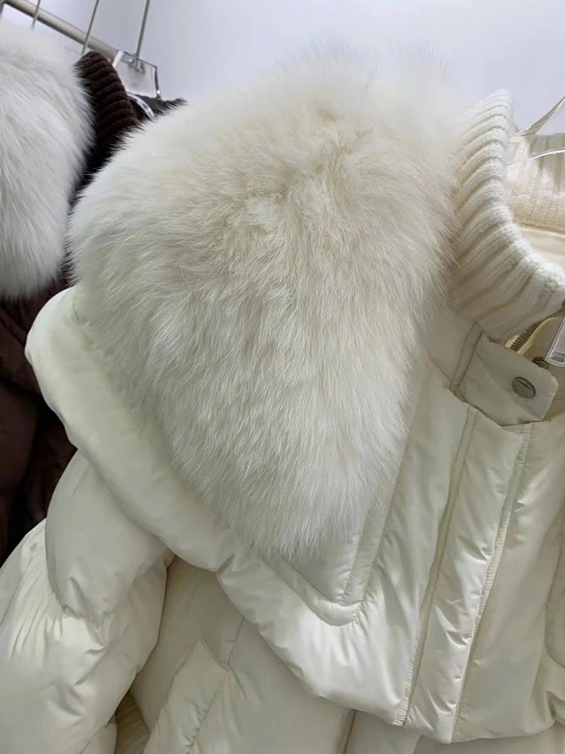 Женская зимняя пуховая парка с хлопковым воротником