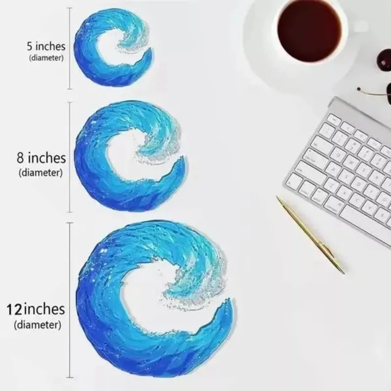 Волнистая расплавленная стеклянная скульптура креативные градиентные синие