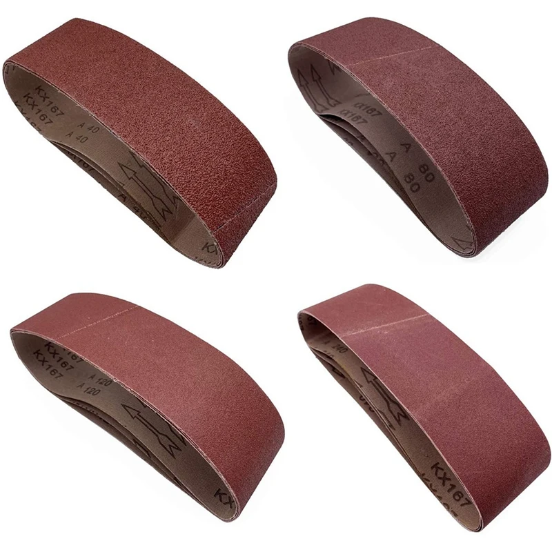 

4X24in Sanding Belts For Belt Sander (5 Each Of 40 80 120 240 Grits) Aluminum Oxide Belt Sander Paper, 20 Pack