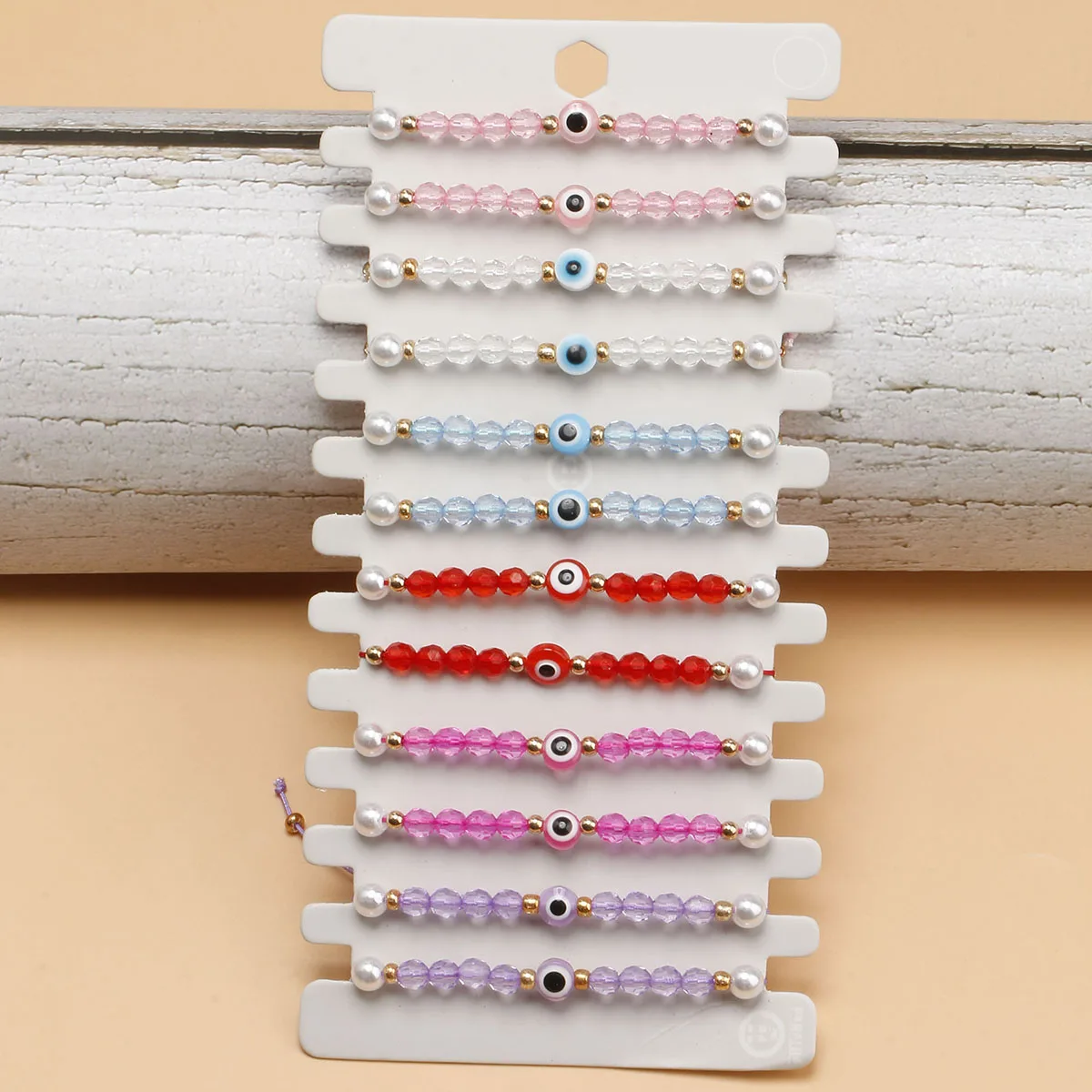 12 шт./лот Блестящие кристаллы и жемчужные бусины Турецкий сглаза амулеты браслет