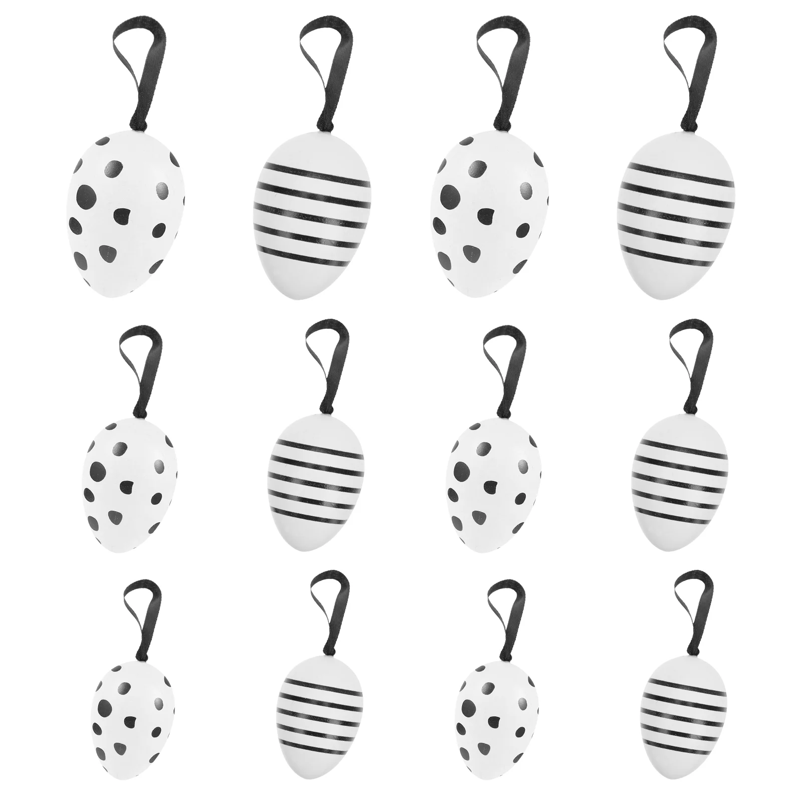 

24Pcs Hanging Eggs Decor Party Favors Black and White Eggs Egg Tree Decoration