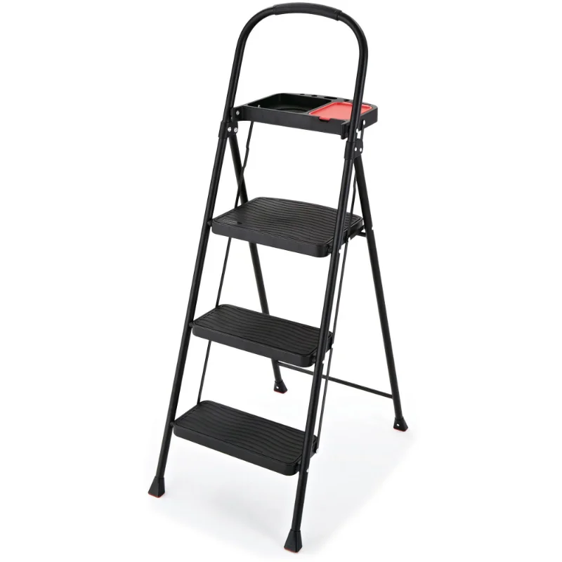 

Rubbermaid RMS-3T 3-Step Steel Step Stool with Project Tray, 225 lb. step ladder ladder for home ladder step stool