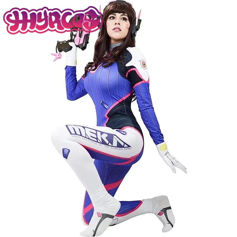 Игра Dva Косплей Костюм для женщин Взрослый Zenti Боди Аниме Женские сексуальные