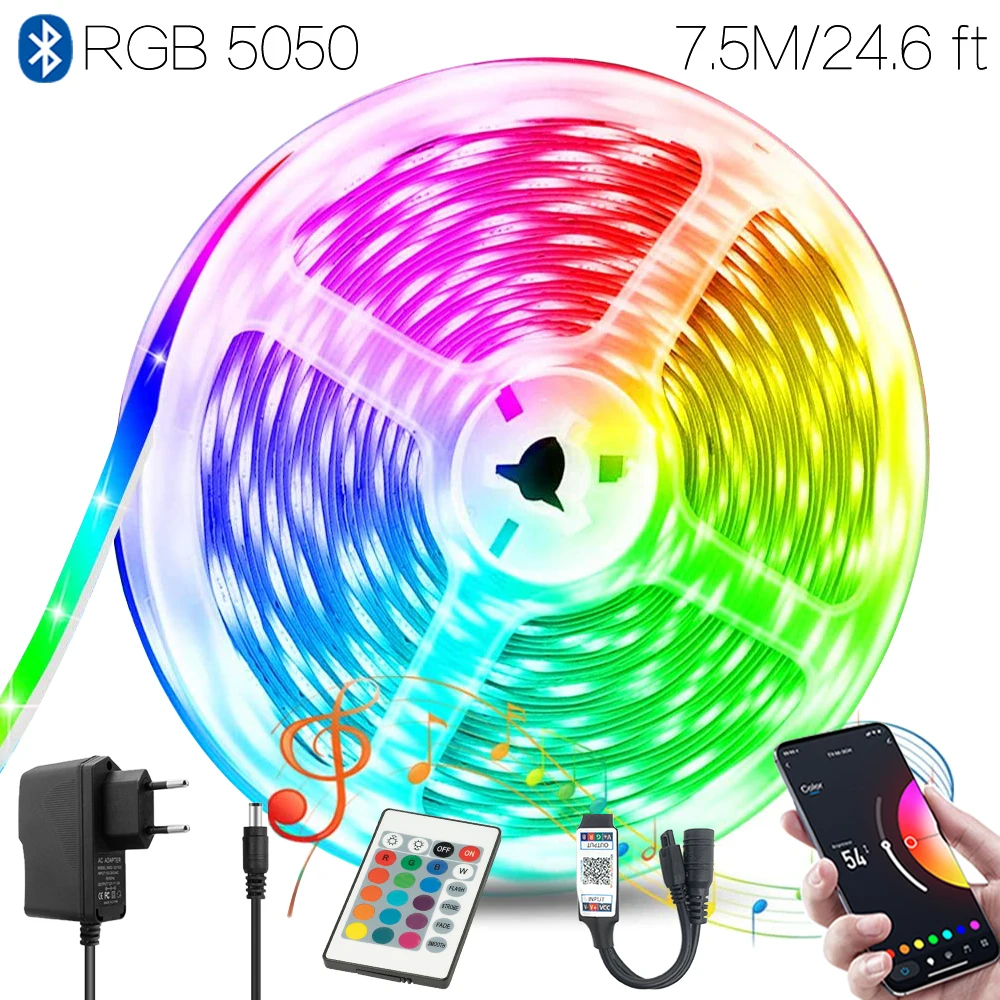 

Гибкая светодиодная лента RGB 24,6 12 В для ламп «сделай сам», 7,5 футов (5050 м)