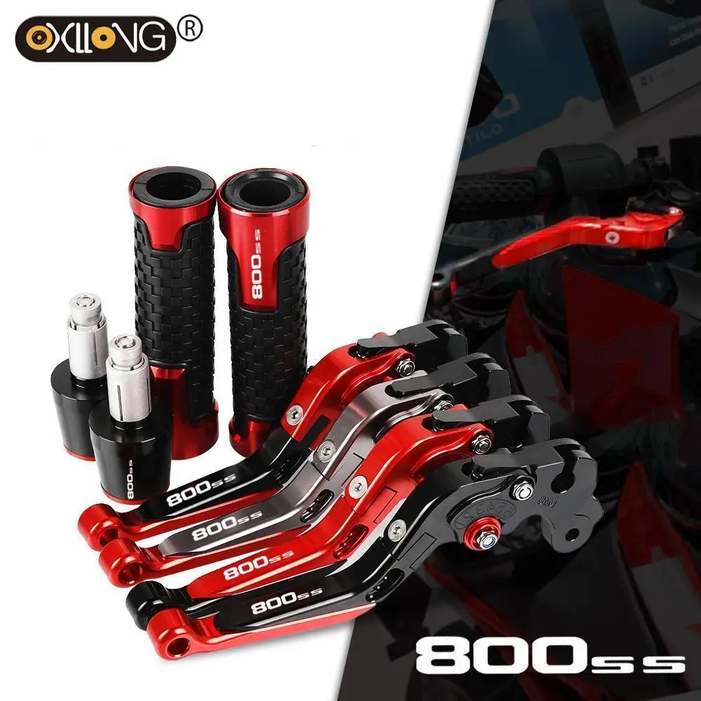 

800SS LOGO Motorcycle Adjustable Extendable Foldable Brake Clutch Levers Handlebar Hand Grips ends For DUCATI 800 SS 2003