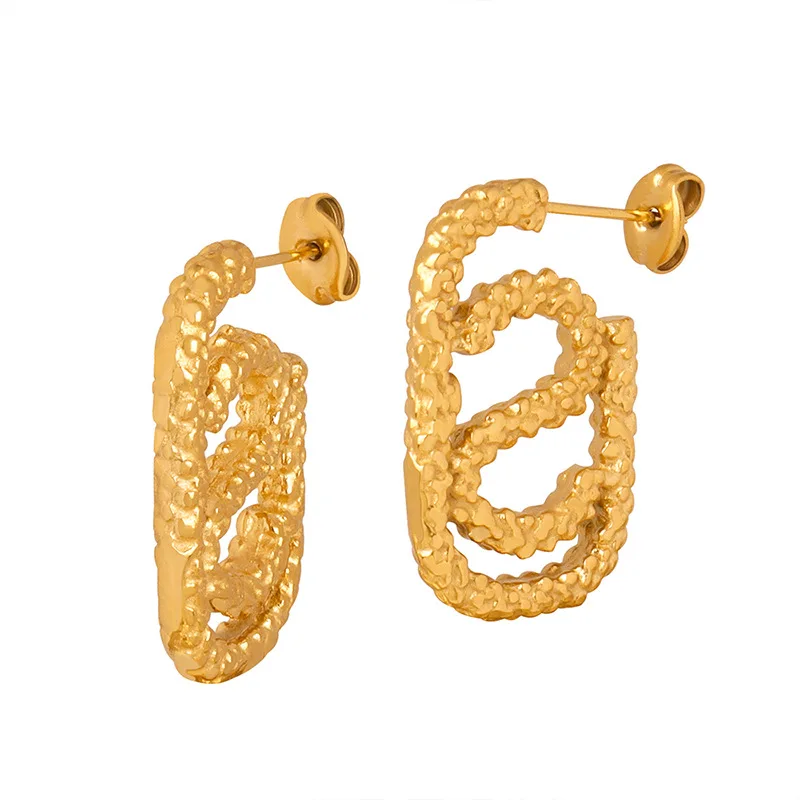 

Unique Personalized Letter S Earring 18K Gold Plated Titanium Steel Frame Fashion Jewelry Earrings For Women