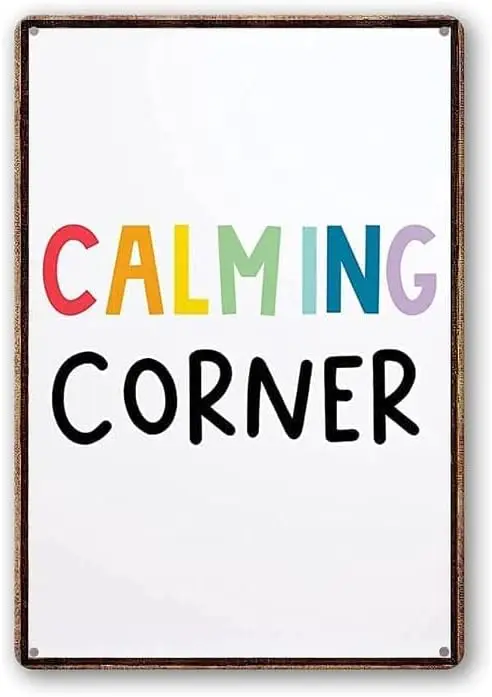 Metl Tn Sgn Clmng Corner Vntge Clm Zone Плакаты Eductonl Emotonl Prnts Kndergen Clsroom Decor Cve Nor Outor