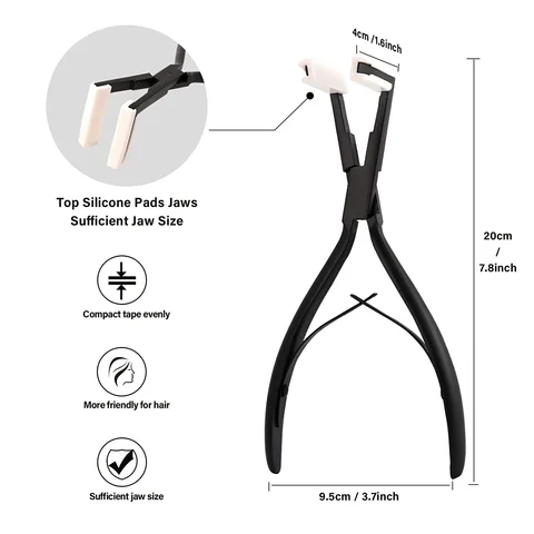 Набор инструментов для наращивания волос с лентой для наращивания волос с плоской поверхностью, лентой из нержавеющей стали для наращивания волос, плоскогубцы для уплотнительного зажима