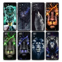 wolf lion animal samsung case for galaxy s7 s8 s9 s10e s21 s20 fe plus note 20 ultra 5g soft silicone