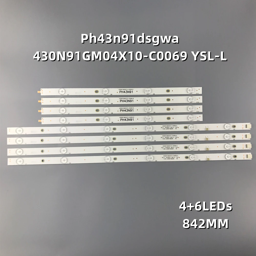 40pcs/Set LED Backlight Strips Ph43n91 Ph43n91dsgwa 430N91GM04X10-C0069 YSL-L 1.30.1.43N91GM02R V0 7.03.F.43N91J14R/L11B011
