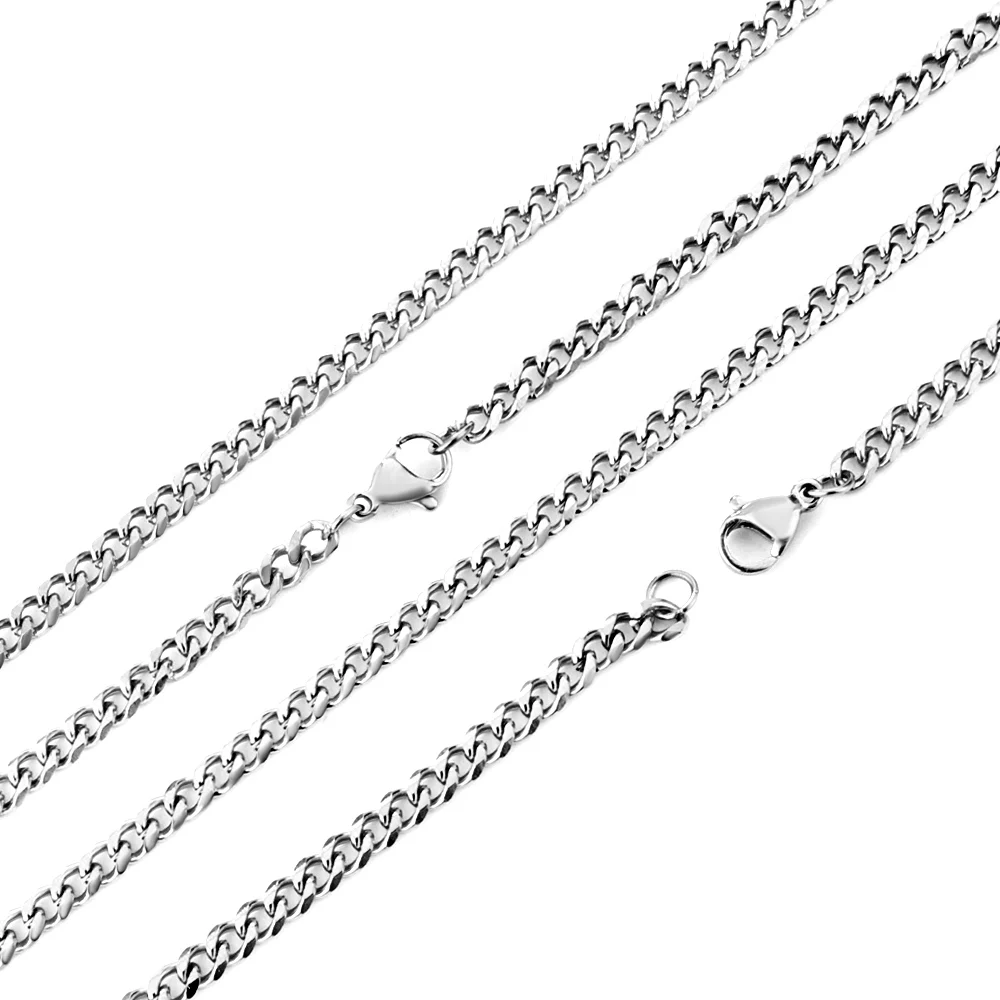 5 шт./лот стальной золотой цвет нержавеющая сталь 3 мм модные кубинские звеньевые