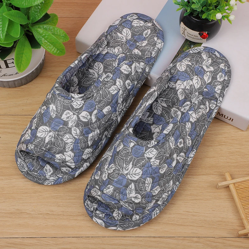 Women Fabric Slippers Vintage Floral Men Home Slippers Indoor Soft Travel Lady Cotth Sewing Comfy Flat Shoe Confinement slippers