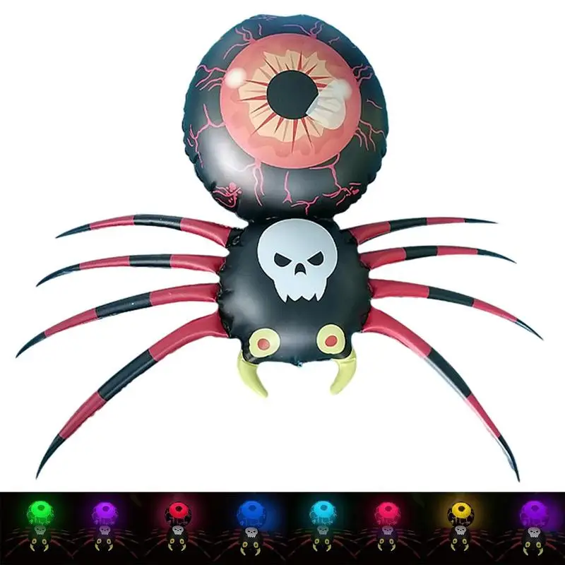 

Inflatable Spider LED Lighted Halloween Inflatables 3.6Ft Spider Decor Spooky Blow Up Yard Spider Decoration For Holiday Party