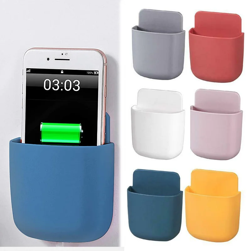 

Self Adhesive Wall Mount Remote Control Media Storage Box Mobile Phone Holder Manager for Home Office School Supplies Storage