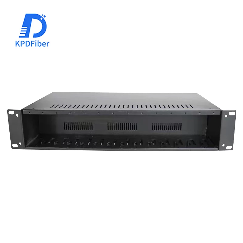 Dual heat dissipation dual switch dual power supply 14 Slots ports rack mountable Fiber Media Converter Chassis