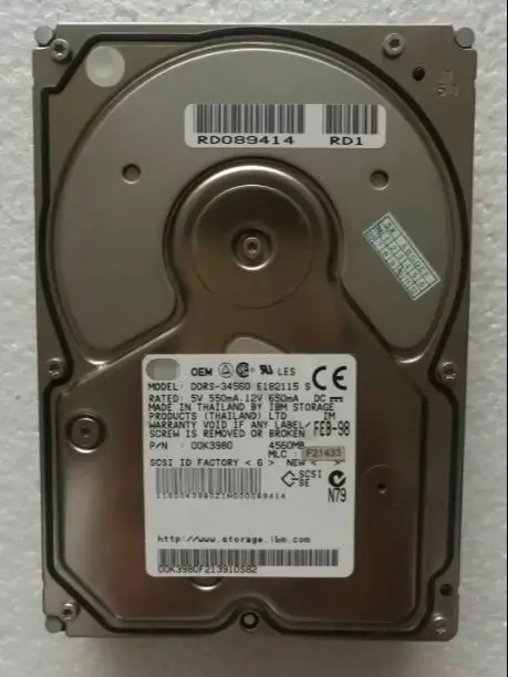 Для жесткого диска IBM 4,5G/4,5 GB DDRS-34560 68-pin SCSI 7200RPM