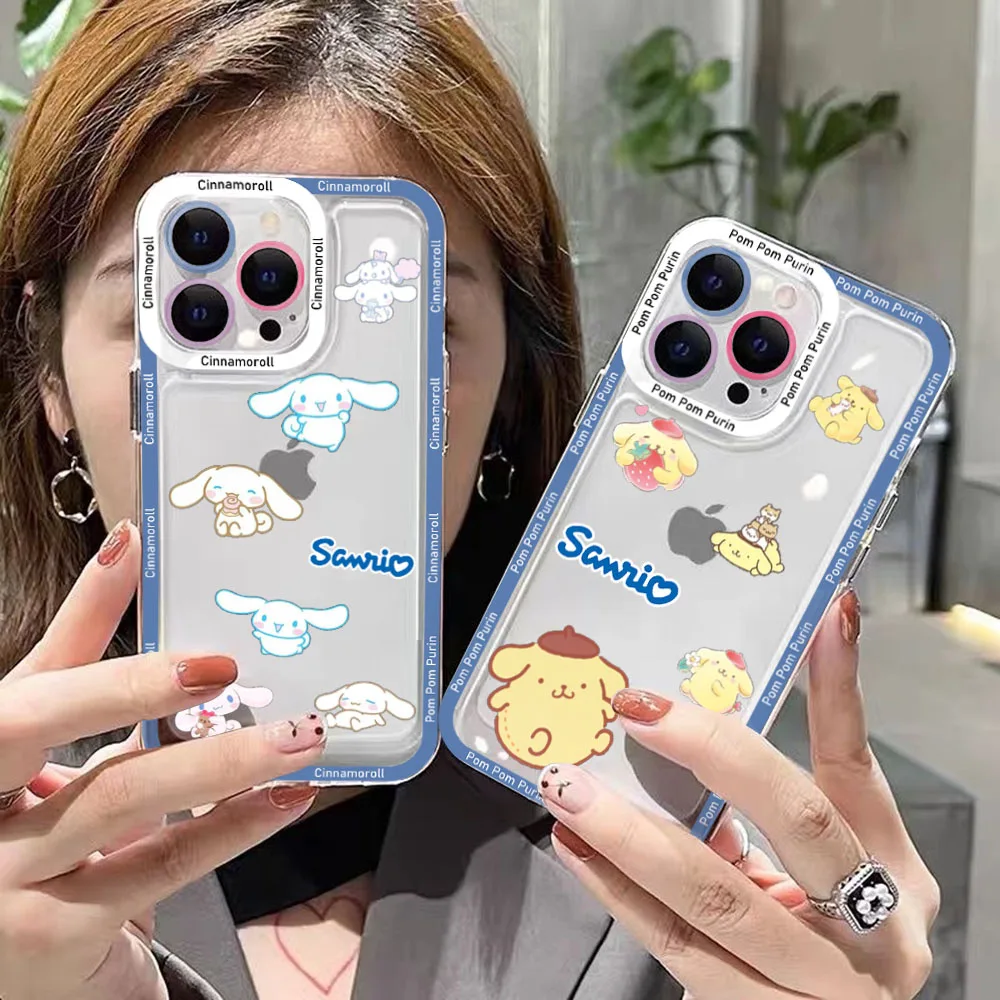 

Sanrio Pom Pom Purin Cinnamoroll Transparent Phone Case For Xiaomi Mi 1311 10 lite 11i 12S Poco M3 M4 F3 MIX 3 4 Pro Ultra 5G 4G
