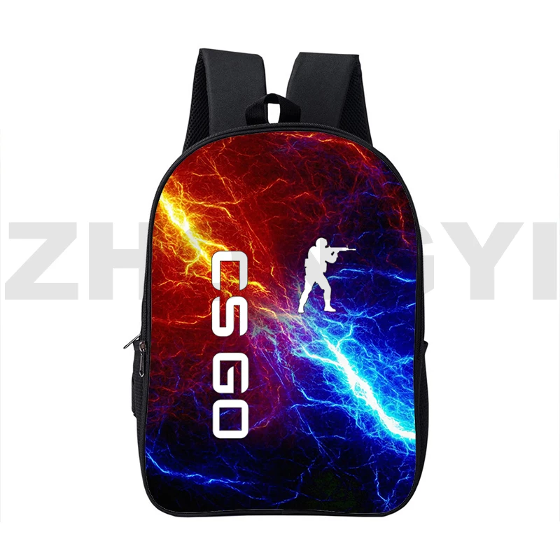 

Cartoon Printing CS GO 3D Backpacks Trendy School Backpack for College Students 16 Inch Shooting War CSGO Game Bags for Women