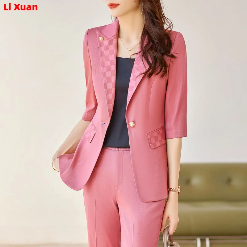 Superior Quality  Spring Formal Ladies Fashion Blazer Women Business Suits with Sets Work Wear Office Casual  Pants Jacket  Suit