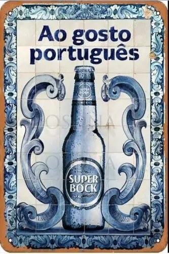 1n металлическая жестяная вывеска Super Bock Настенный декор Ao Gosto Португальи 30 см x 40