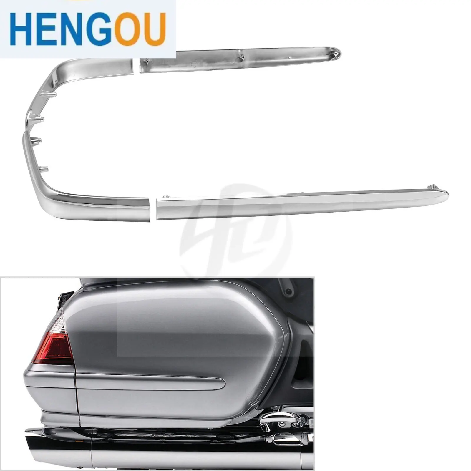 

Motorcycle Chrome Trunk Saddlebag Moulding For Honda Goldwing GL1800 2001-2011 2010 2009 2008 2007 2006 2005 2004 ABS Plastic