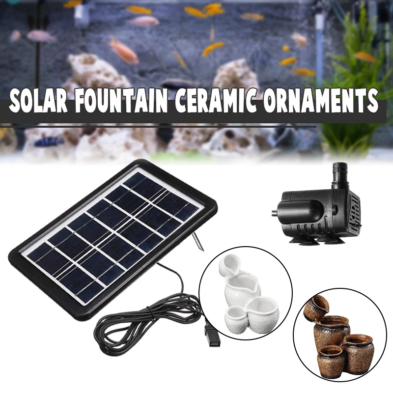 

USB Solar Powered Garden Fountain Pump Kit Garden Pool Pond Water Feature Pump Solar Panel Waterfall Fountains Garden Decoration