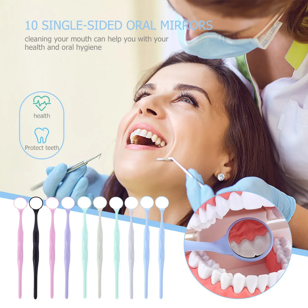 Espejos dentales de doble cara, 10 unids/caja, Autoclavable, Reflector de examen de superficie frontal Premium, espejo Oral, instrumento de odontología